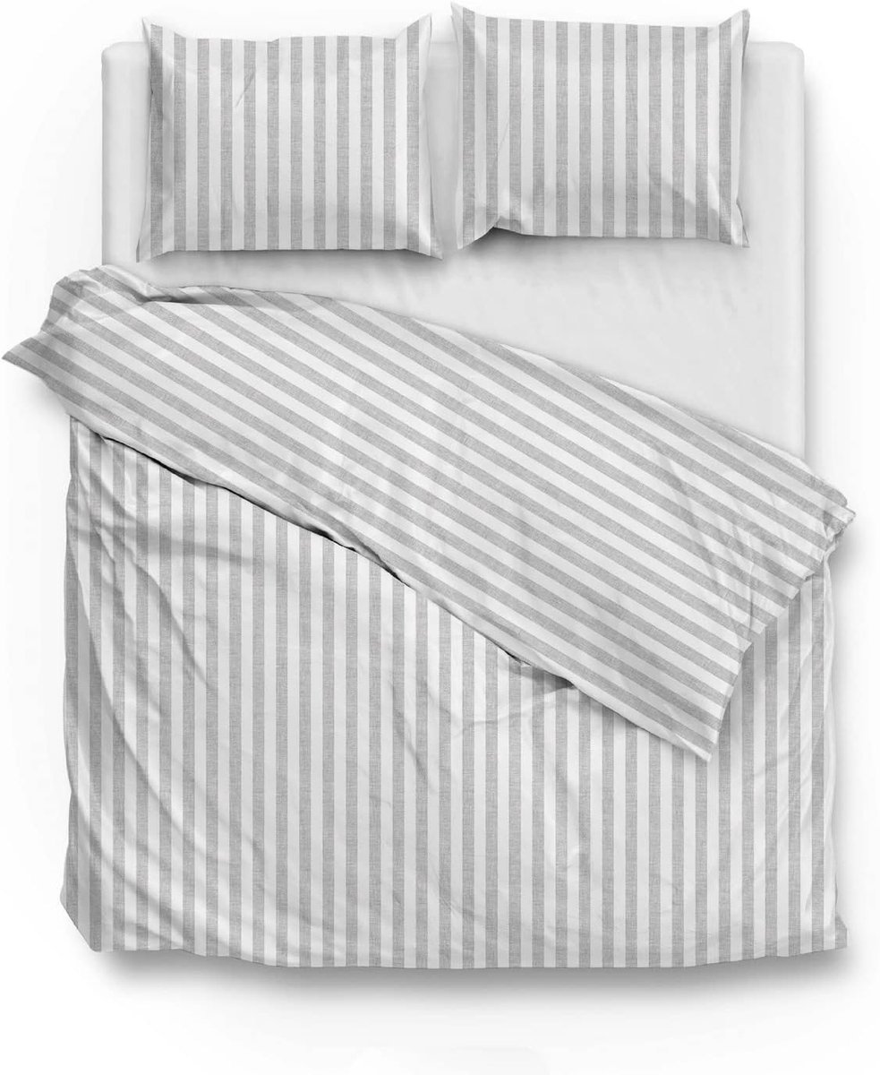 Dekbedovertrek 200x200/220cm - katoen - linnenlook - zacht en ademend - SnelShoppen