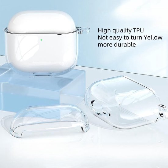 Hoesje compatibel met AirPods 4 2024, TPU schokbestendig transparant eenvoudig [LED aan de voorkant] Compatibel met AirPods 4 2024. Transparant van hoesje — afbeelding 3