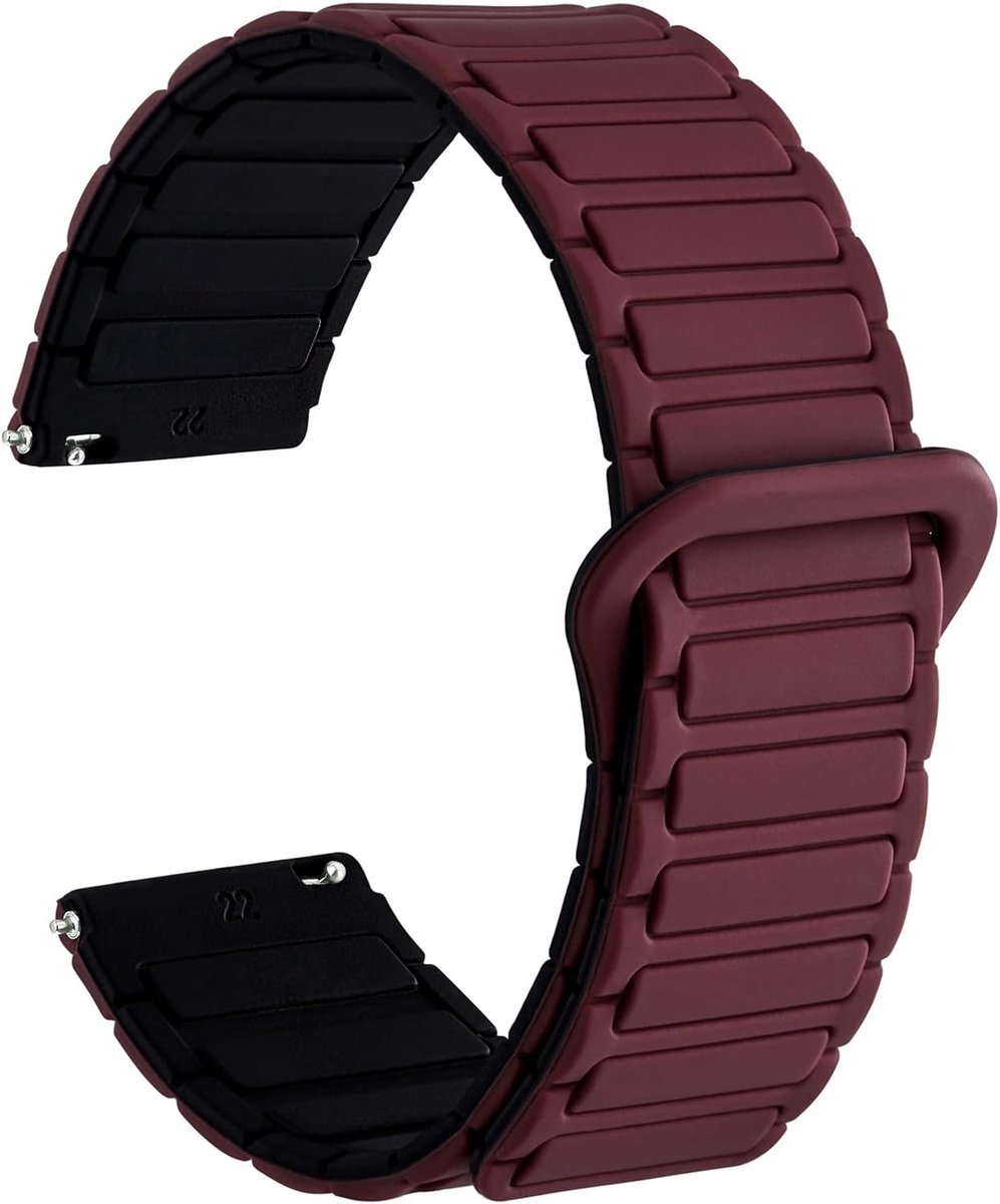Horlogeband 20mm 22mm - Siliconen met magnetische sluiting - Tactiele ribbelstructuur - Eenvoudig verwisselbaar - SnelShoppen