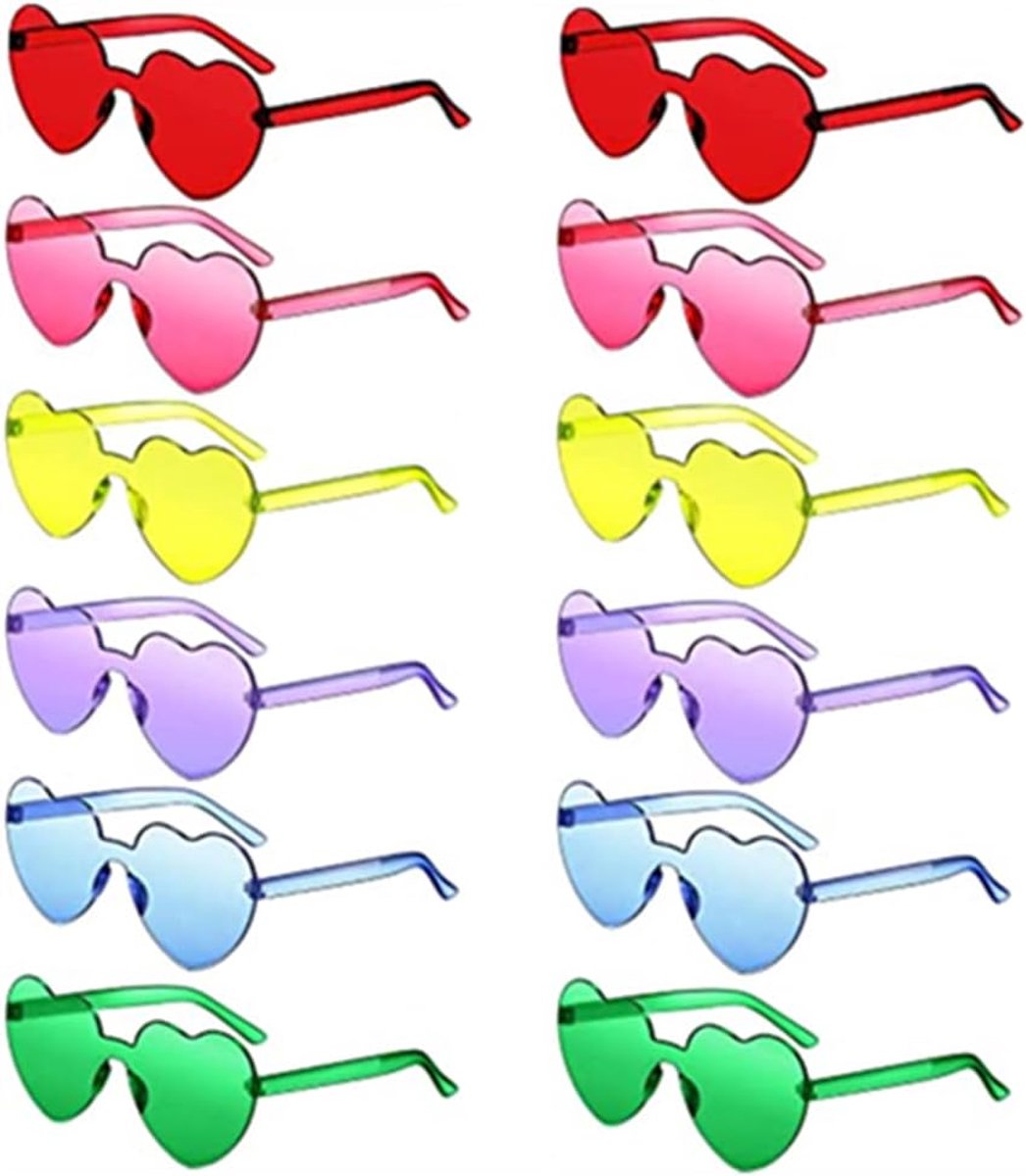 Zonnebril hartvormig - frameloos - roze - perfect voor festivals - SnelShoppen