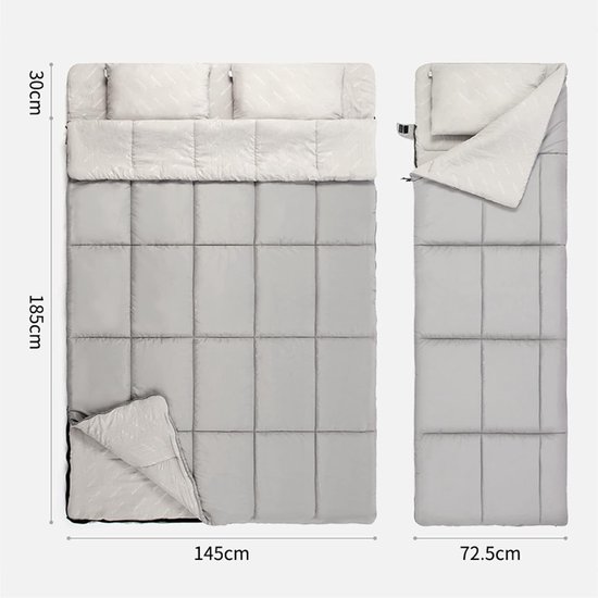 Dubbele Slaapzak - Kampeerzak Dekbed - Kamperen en Reizen - Waterdicht Katoenflanel - 215x145 cm - One Color — afbeelding 5