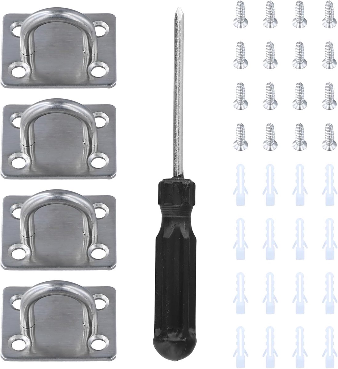 Ceiling hooks set van 4 - U-vormige roestvrijstaal - Sterke bevestiging - Ideaal voor hangstoelen en schommels - SnelShoppen