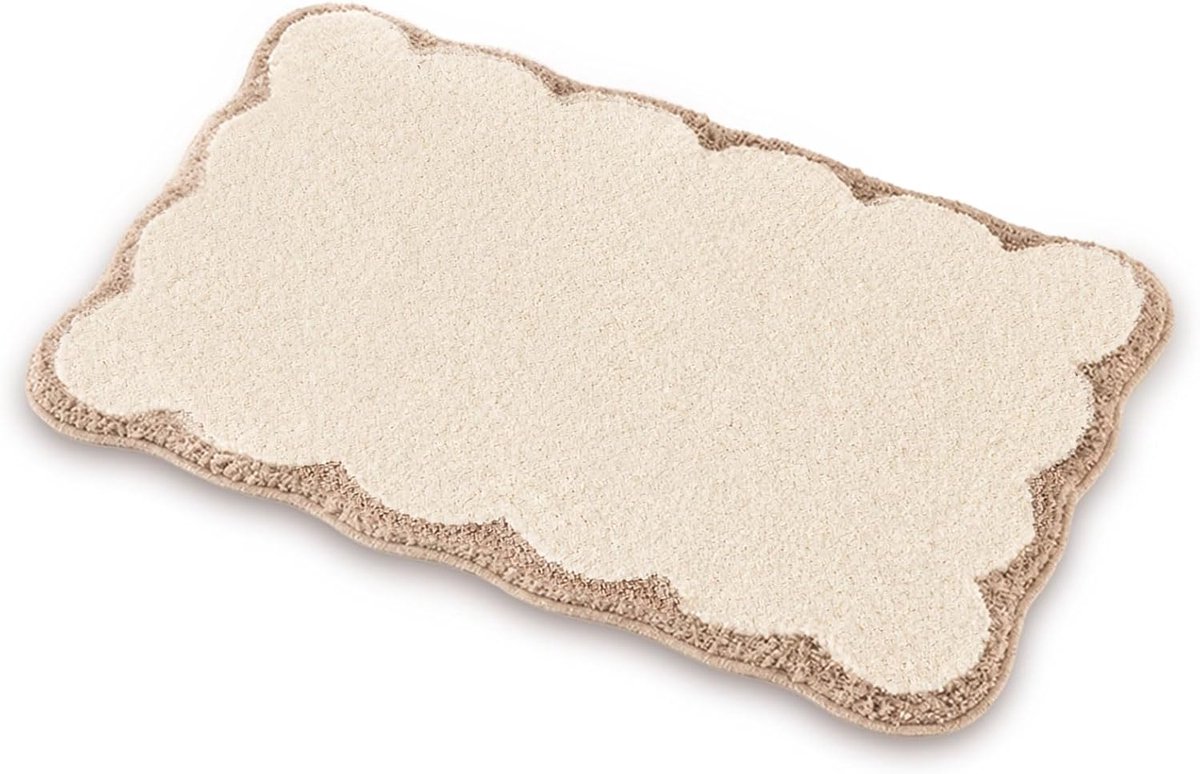 Badmat 80x50cm - microvezel - golvende rand - absorberend voor badkamer - SnelShoppen