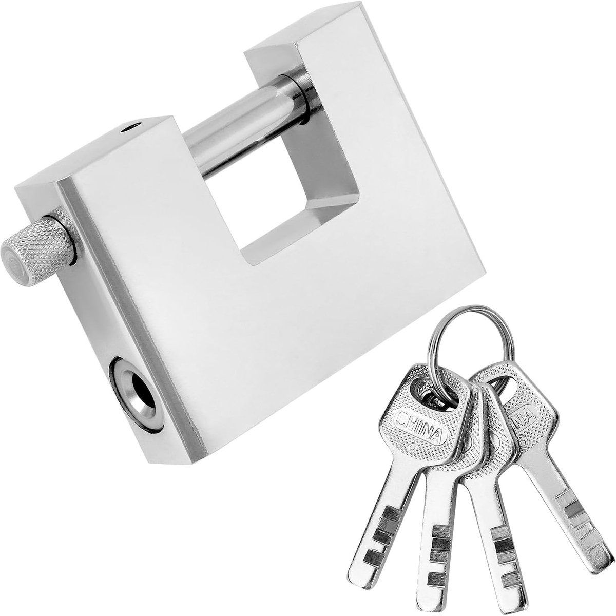 Hangslot 70mm - Rvs met chroomafwerking - Waterdicht en schokbestendig - Ideaal voor buitenshuis gebruik - SnelShoppen