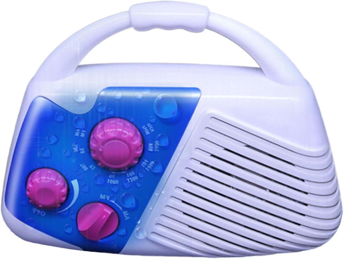 Doucheradio - Draagbare radio - Muziek luisteren - IPX4 waterdicht - 15 x 55 x 125 cm - Wit