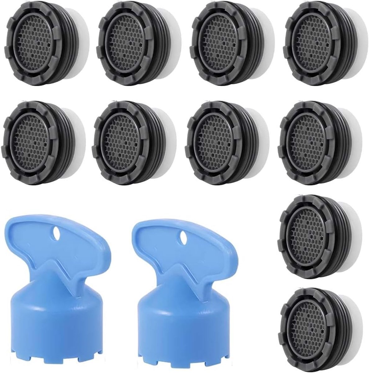 Filters voor gootsteen 22 mm - 10 stuks - met 2 adaptersleutels - verborgen filternet voor keuken en badkamer - SnelShoppen