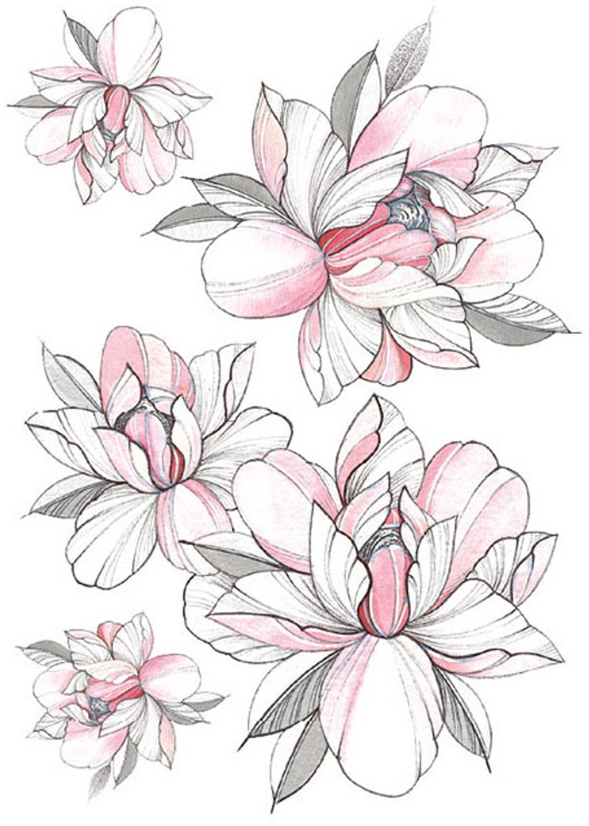 Tijdelijke tattoo bloemen sierlijk kuit 3 dagen