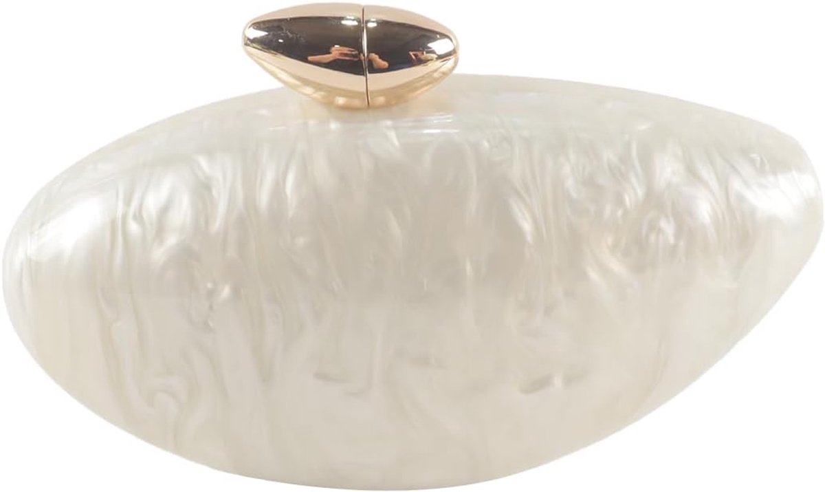 Clutch tas - ei-vormig - metallic acryl - trendy voor bruiloft - SnelShoppen