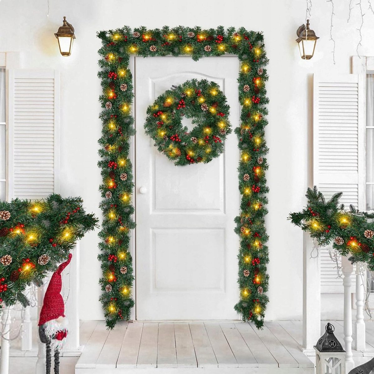 Kerstdecoratie Slagroom 270cm LED Groen Dicht HQ