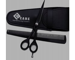YSCARE Professionele Haar Schaar & Kam Set - Zwart Roestvrij Staal
