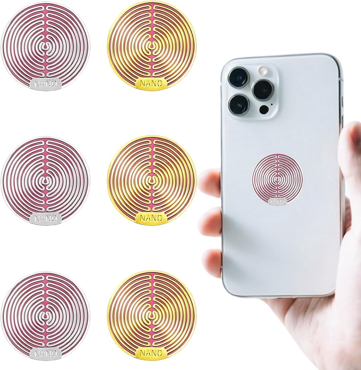 6 stuks stralingsbescherming mobiele telefoon, Emf Blocker, stickers ter bescherming tegen elektromagnetische velden - ShopVlot