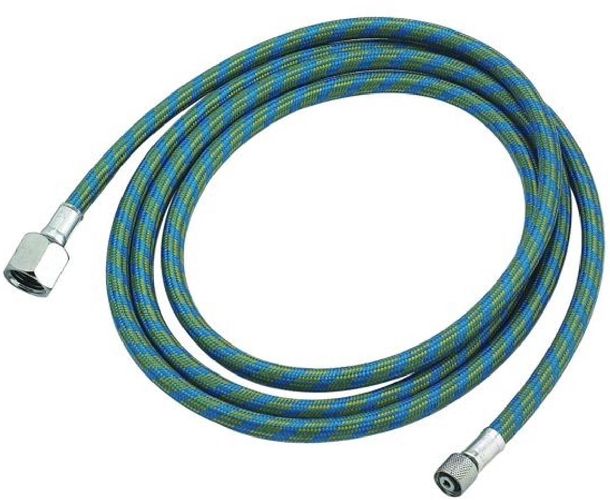Aerograaf slang 1,8m 1/4" x 1/8" met stoffen omvlechting