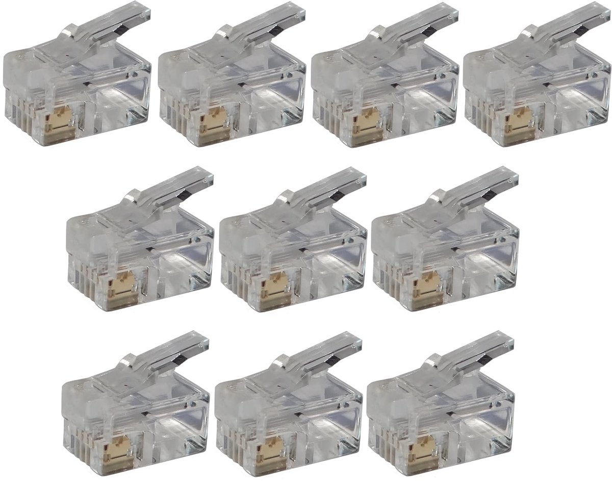 RJ9 connector 4-polig - 10 stuks - stabiele signaaloverdracht - ideaal voor telefoons en hoofdtelefoons - SnelShoppen