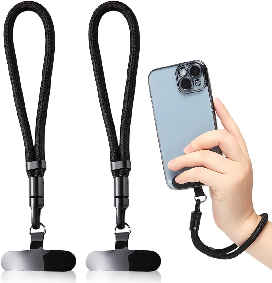 Telefoon Armband - Telefoon Houder - Handen Vrij Houden - Universeel Verstelbaar - 2 Stuks - Zwart