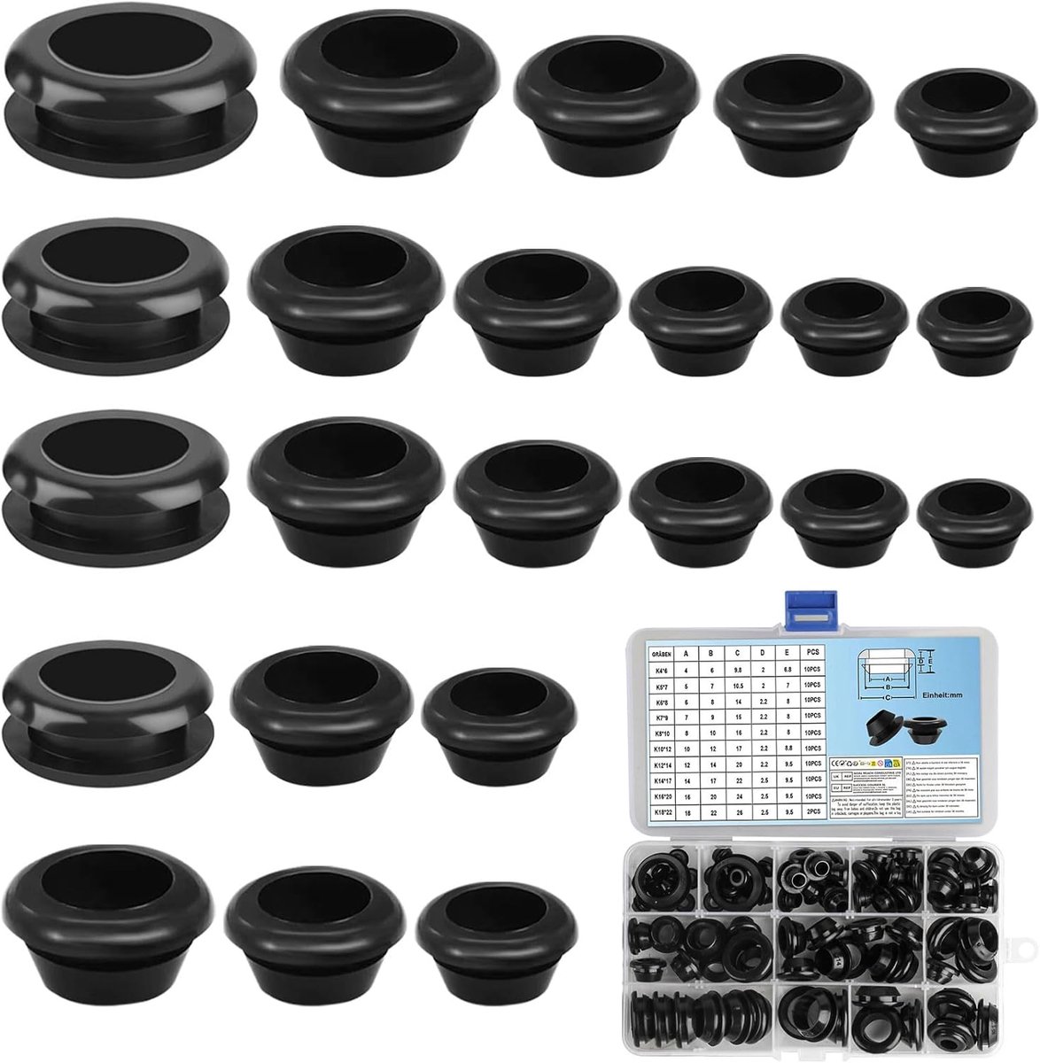 Rubber buizen set 92 stuks - waterdicht rubber - kabelbescherming en geleiding - eenvoudig in gebruik - SnelShoppen