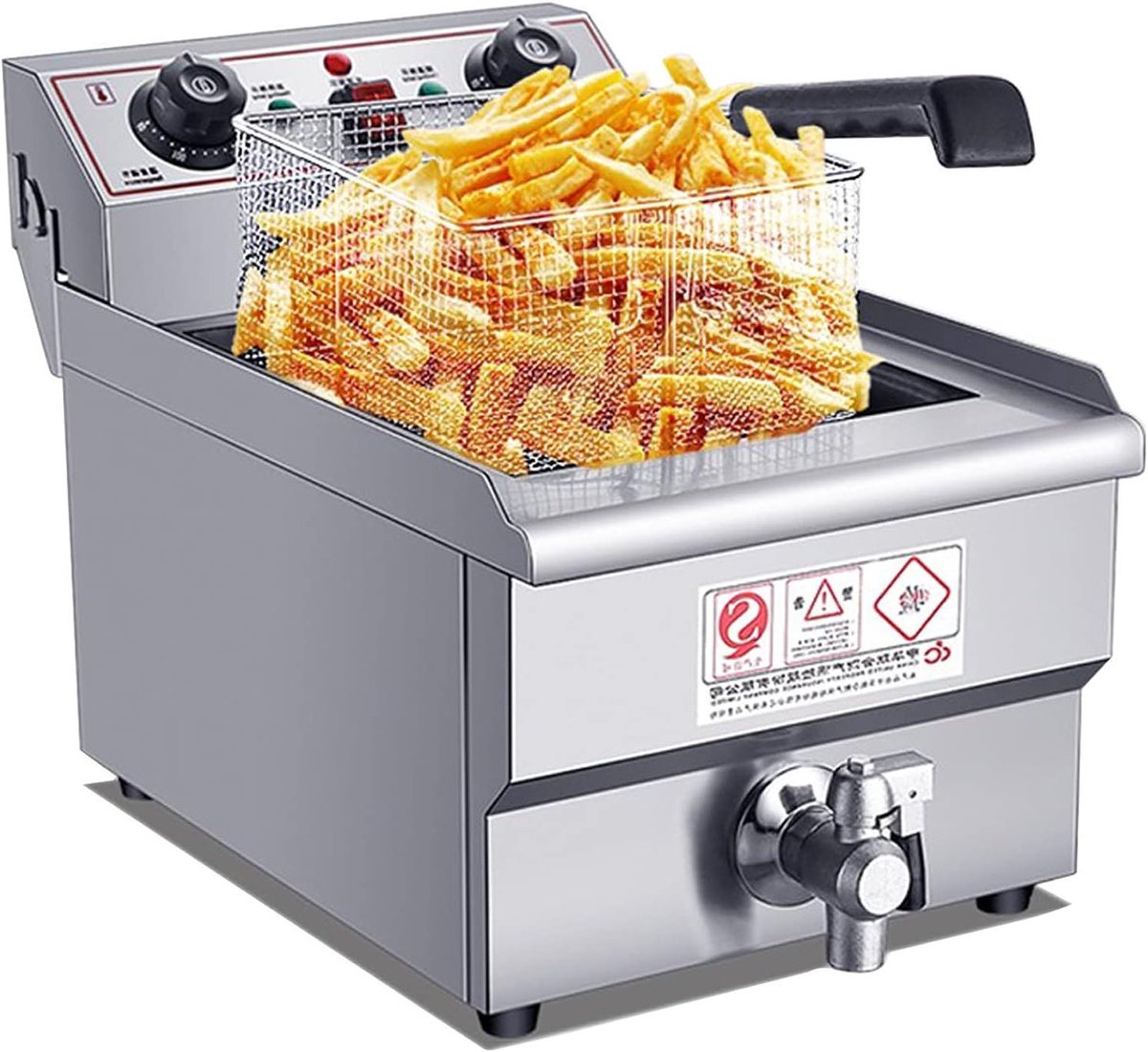 Elektrische Friteuse - Frituurpan Professioneel - Thuis Frituren - Roestvrij Staal - 10L tot 26L - Zilver