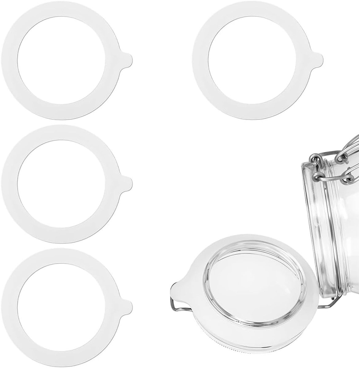 Silicone afdichtingen 55mm - hermetisch en lekvrij - vervangingen voor glazen deksels - SnelShoppen