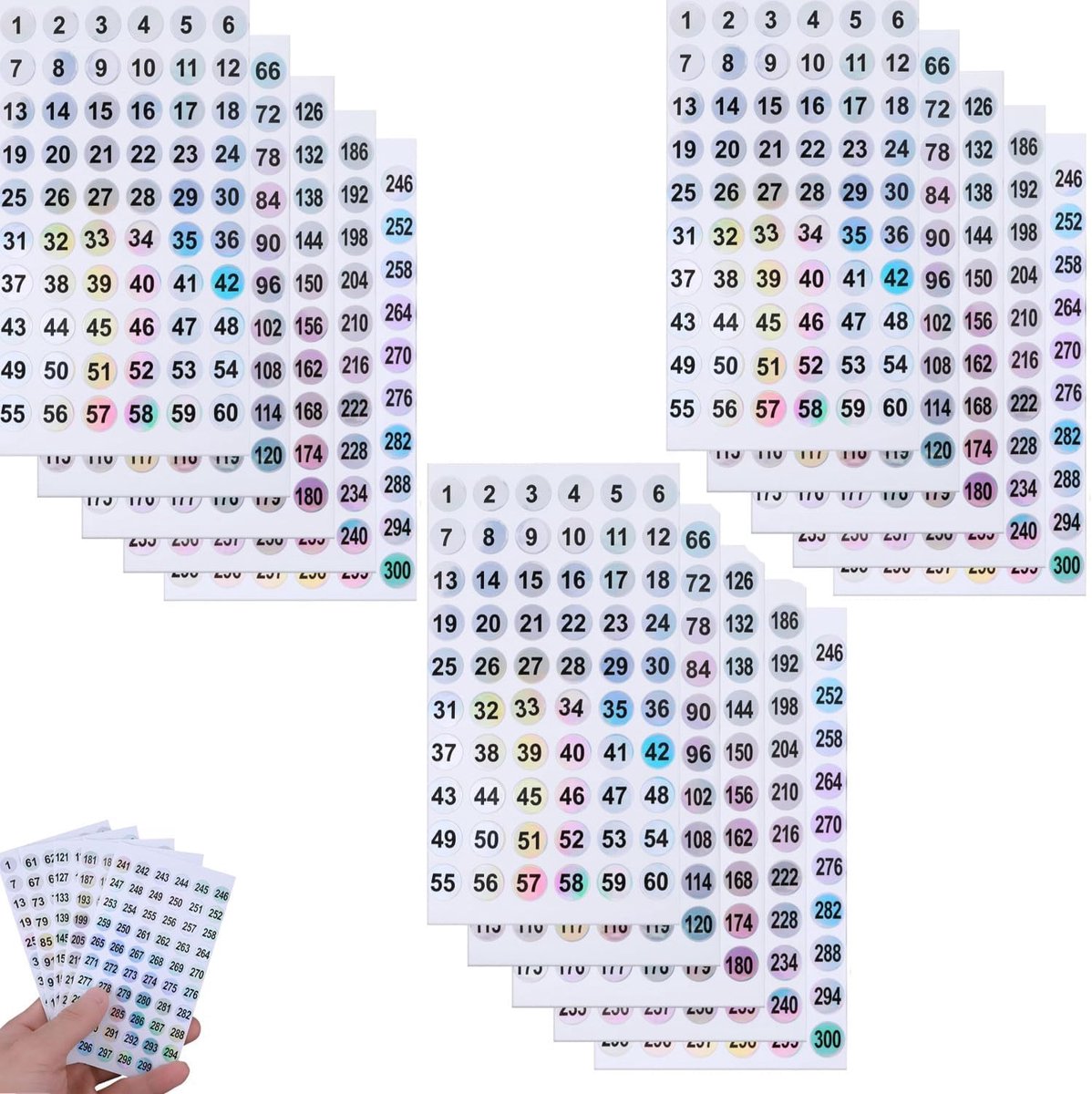 Nummerstickers 1-300 - Ronde vinyl etiketten - Probleemloze organisatie - Perfect voor archivering - SnelShoppen