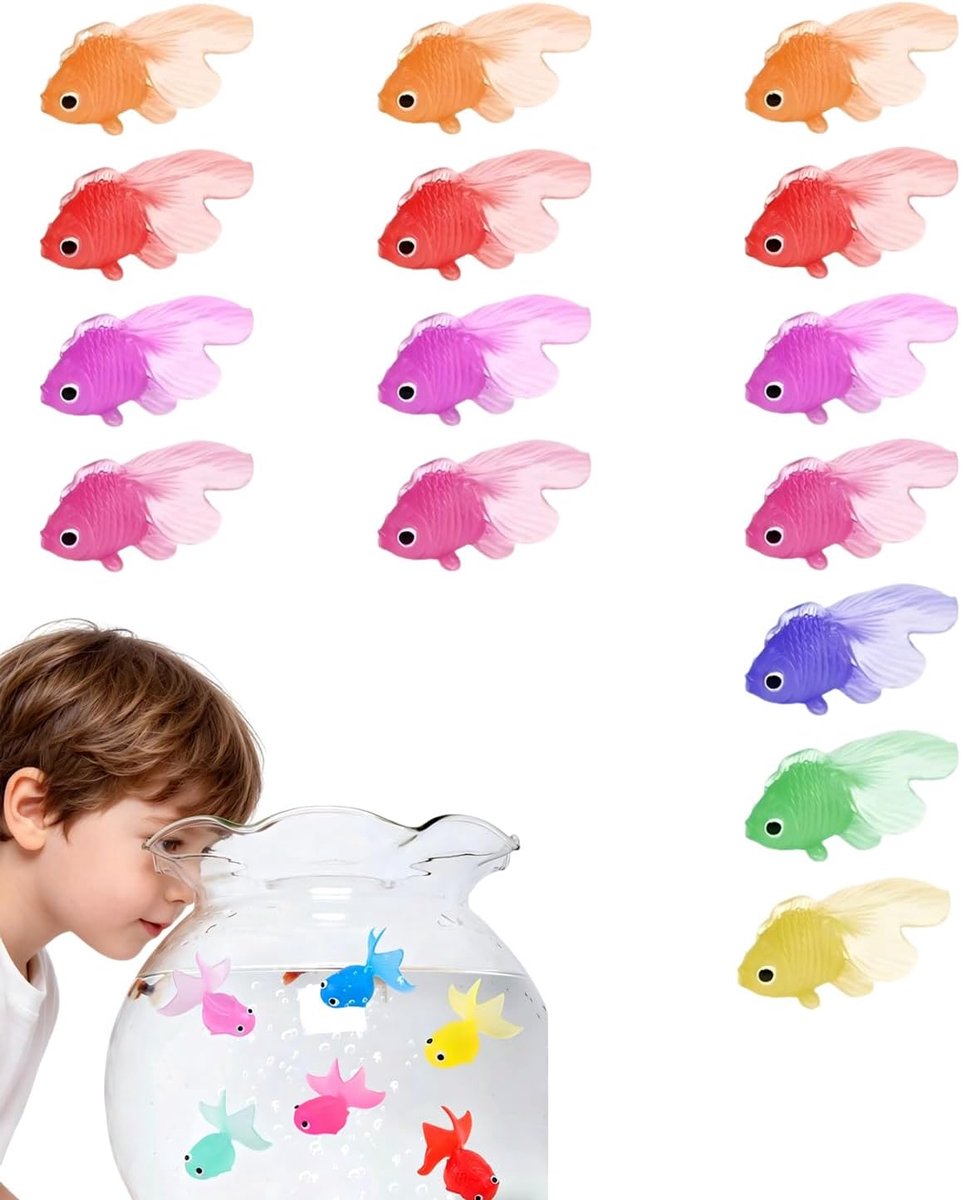Valse rode vissen set van 15 - Realistische drijvende vissen - Onderwaterdecoratie - SnelShoppen