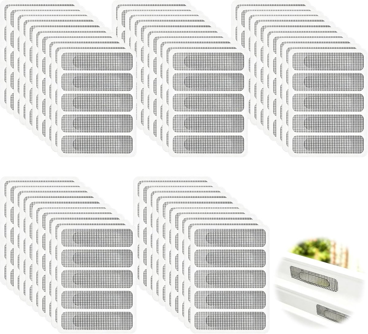 Vliegengaas reparatieset - 200 stuks - zelfklevend glasvezel - bescherming tegen muggen - SnelShoppen