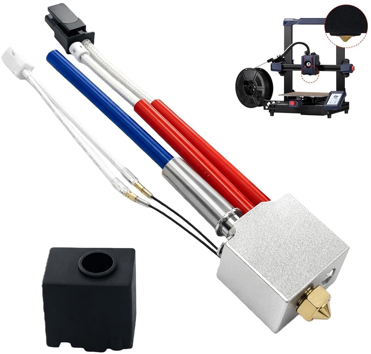 Hotend 3D printer 0.4mm - Volcano stijl - verbeterde warmteefficiëntie - sneller afdrukken - SnelShoppen