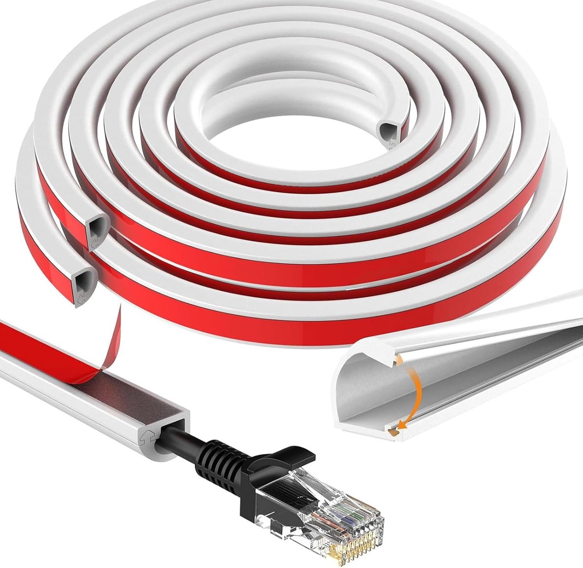 Kabelgoot 1 m mini - 2 stuks - kunststof - netjes kabels wegwerken - SnelShoppen