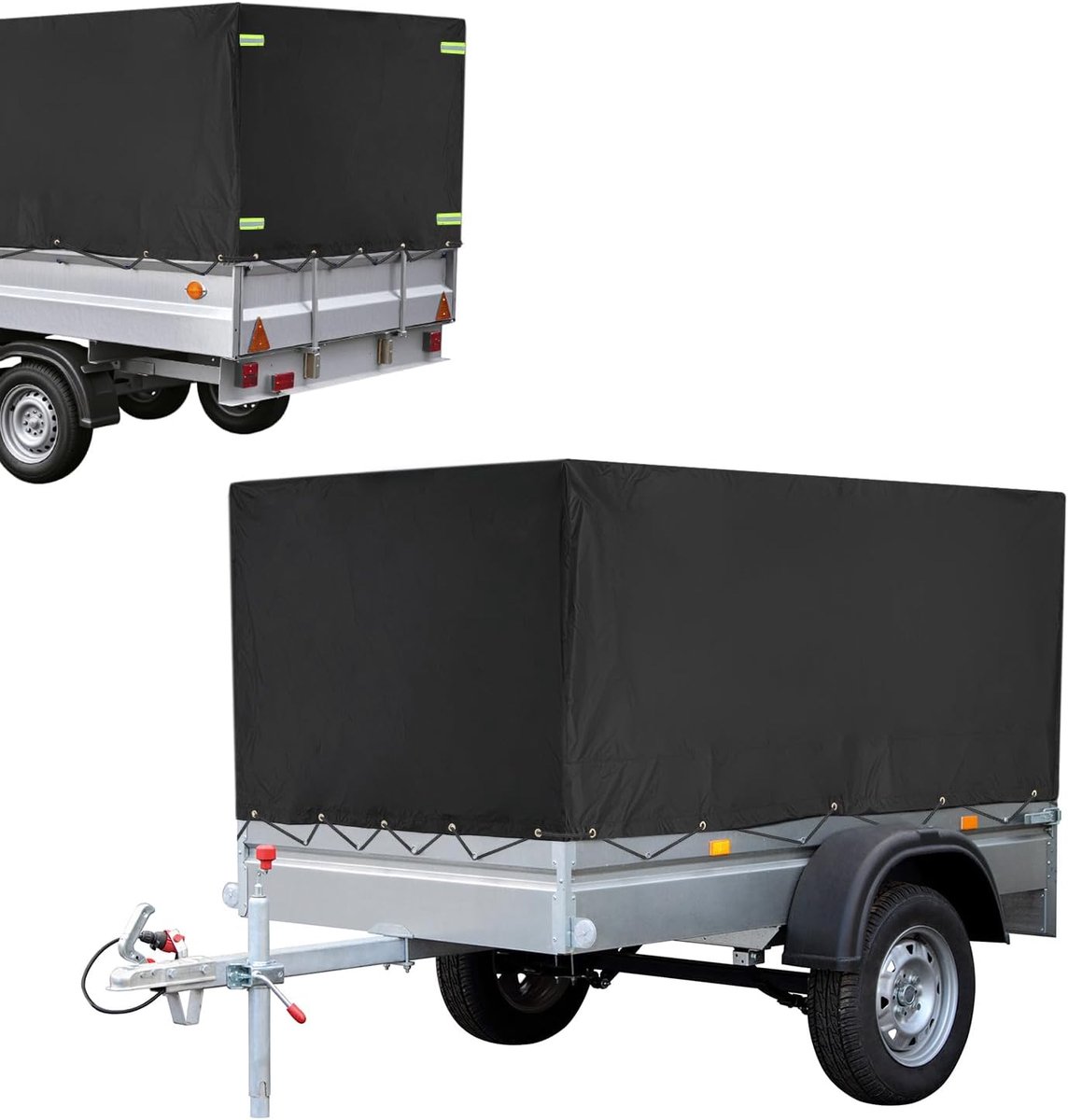 Aanhanger Flachplane 210x114x90cm - 420D PVC materiaal - Waterdicht en scheurbestendig - SnelShoppen