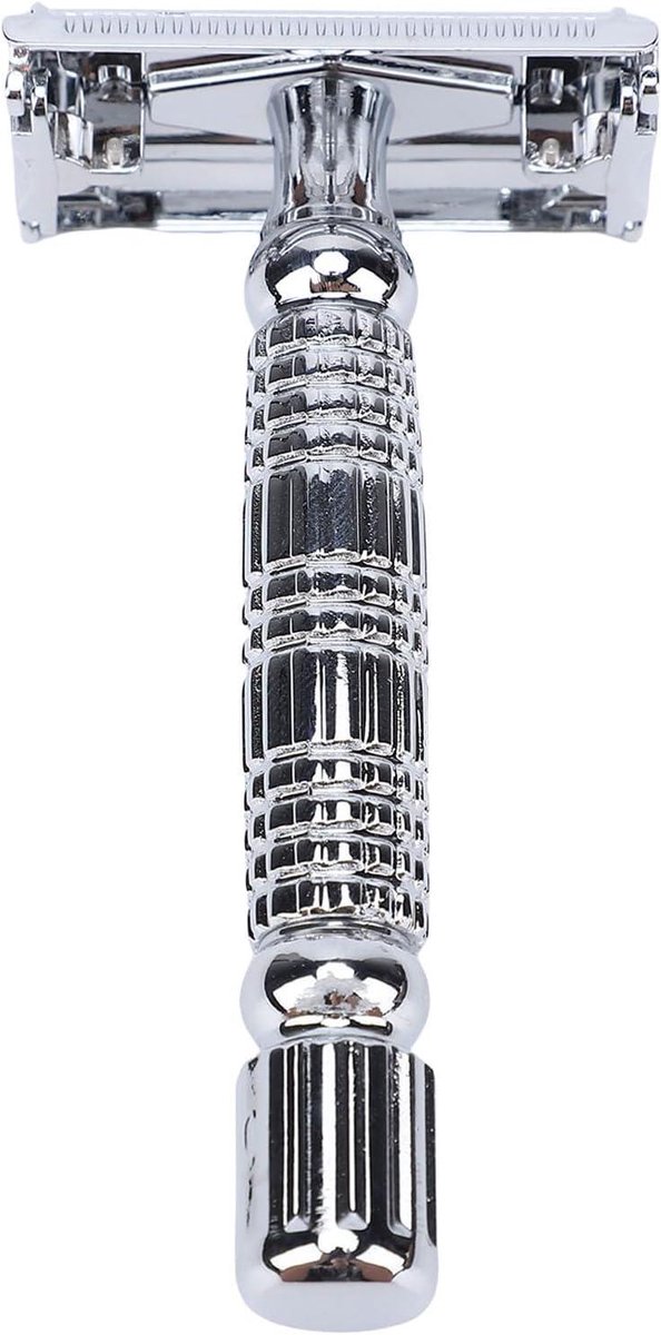 Veiligheidsscheermes Dubbelzijdig - Handmatig Scheerapparaat - Glad Scheren - Premium Metalen Werk - 11 x 6 x 3 cm - Zilver