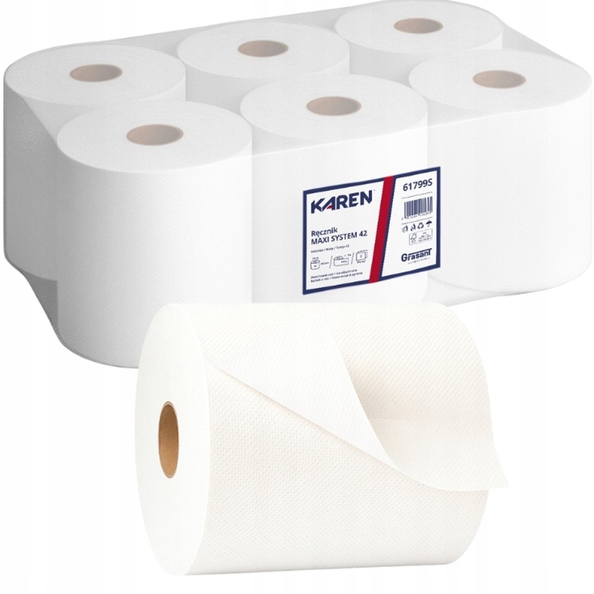 Karen Maxi Keukenrol 6 Rollen x 150m Wit - 2 Laags Cellulose