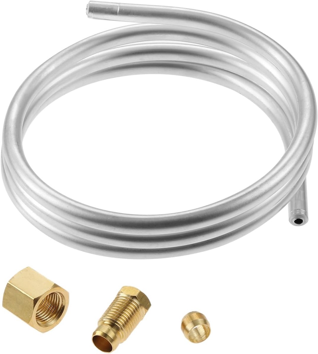 Aluminium buis 1/4 inch - 1m lengte - met oliefittingen - geschikt voor gasventielen - ShopVlot