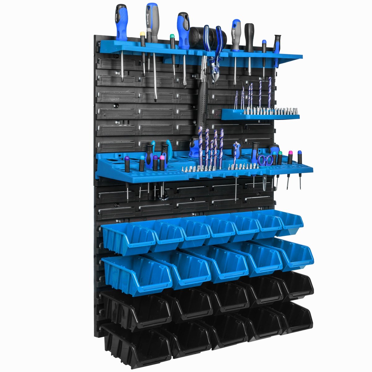 Gereedschapswand 58x78cm met 26 Bakjes en 3 Planken
