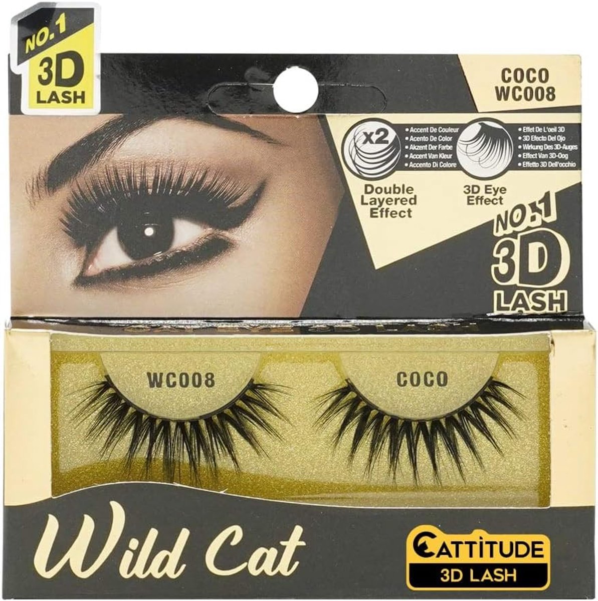 Valse Wimpers 3D Coco Wild Cat - Lichtgewicht & Herbruikbaar - Dierproefvrij - Voor een Betoverende Blik - ShopVlot