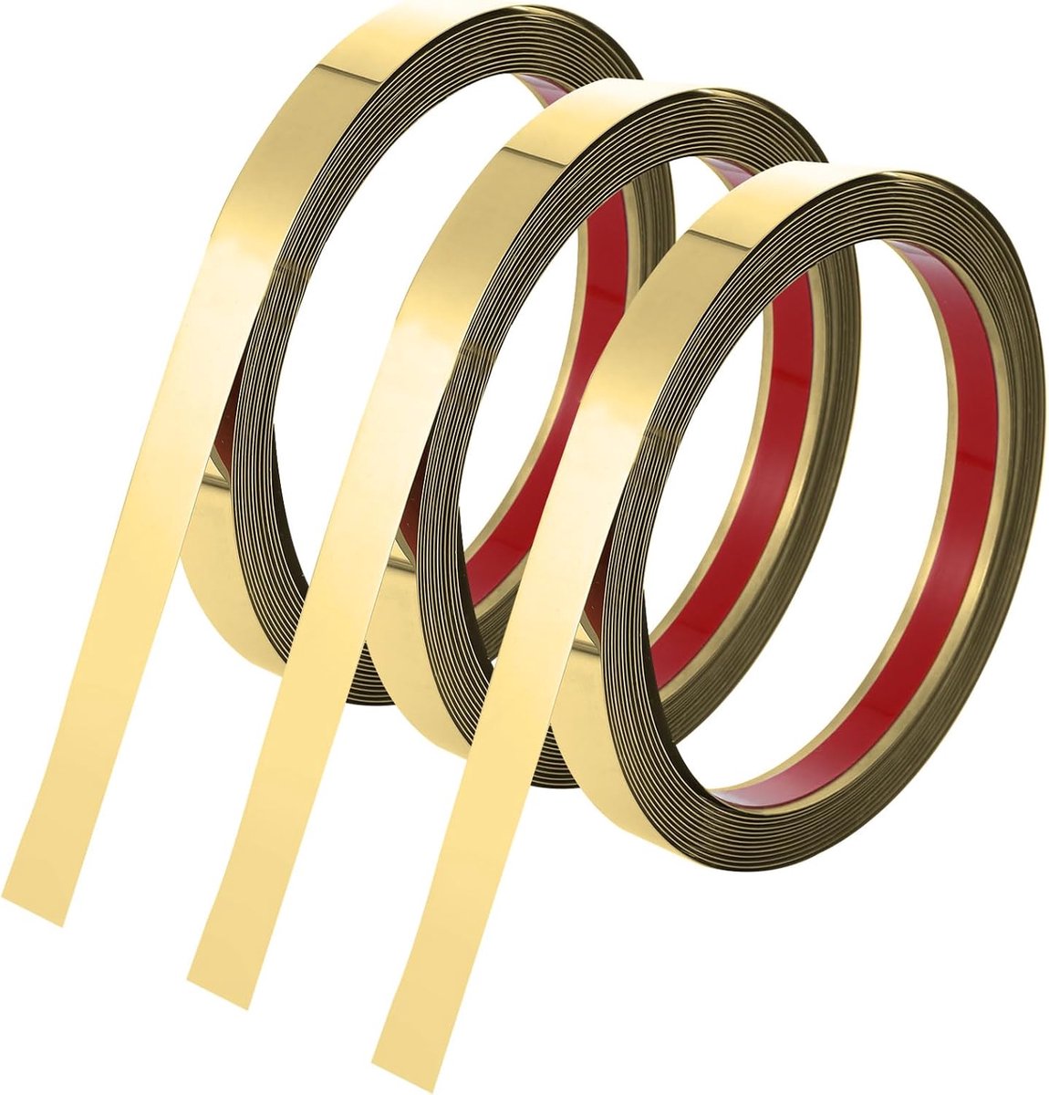 Metaalstrip zelfklevend 1 cm x 5 m - RVS goudkleurig - Flexibel voor wand- en plafonddecoratie - Ideaal voor magneten - ShopVlot