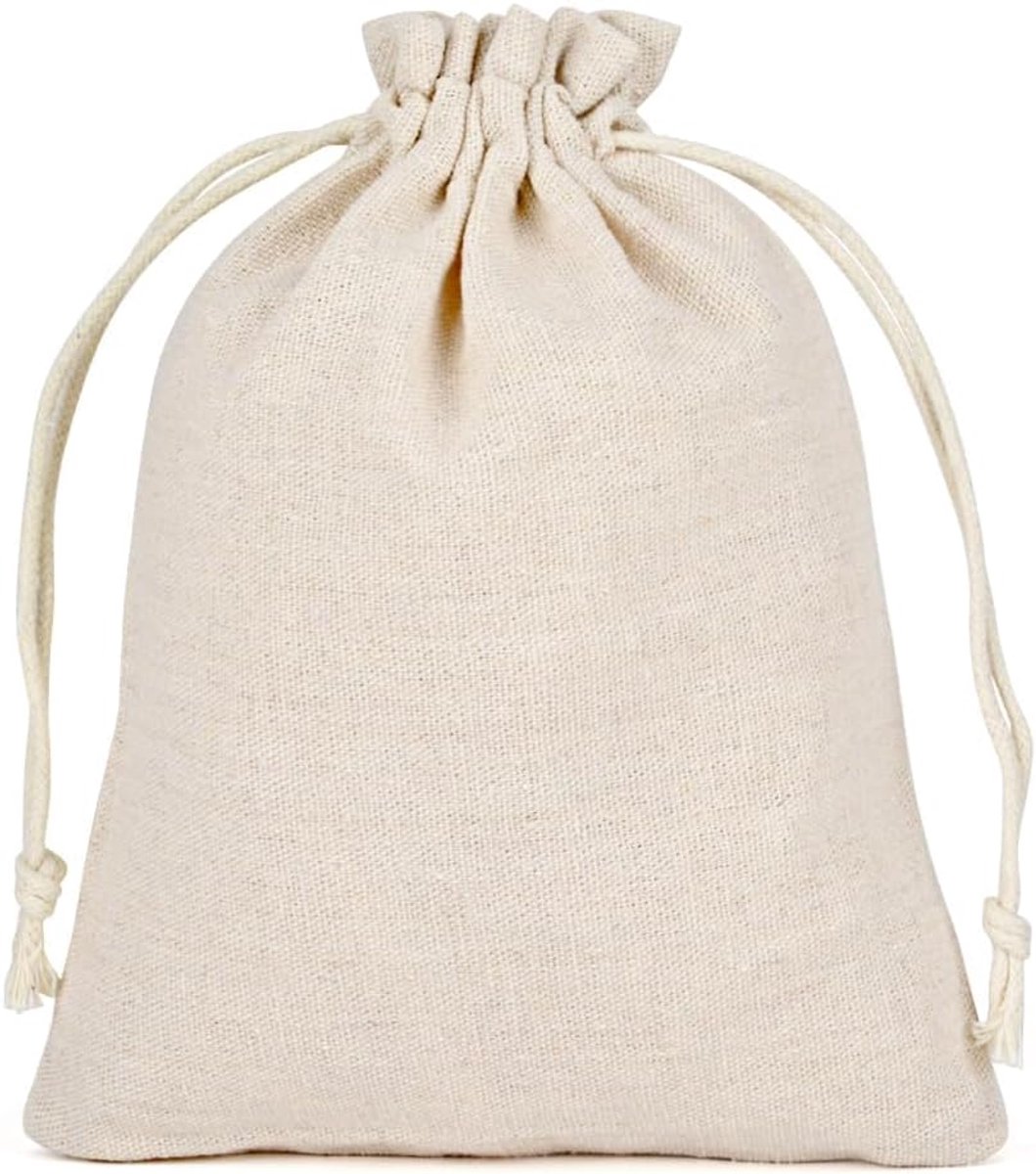 Stoffen zakjes 30 x 40 cm - jute cadeauzakjes met trekkoord - creatief beschilderen - ideaal voor kinderverjaardag - ShopVlot