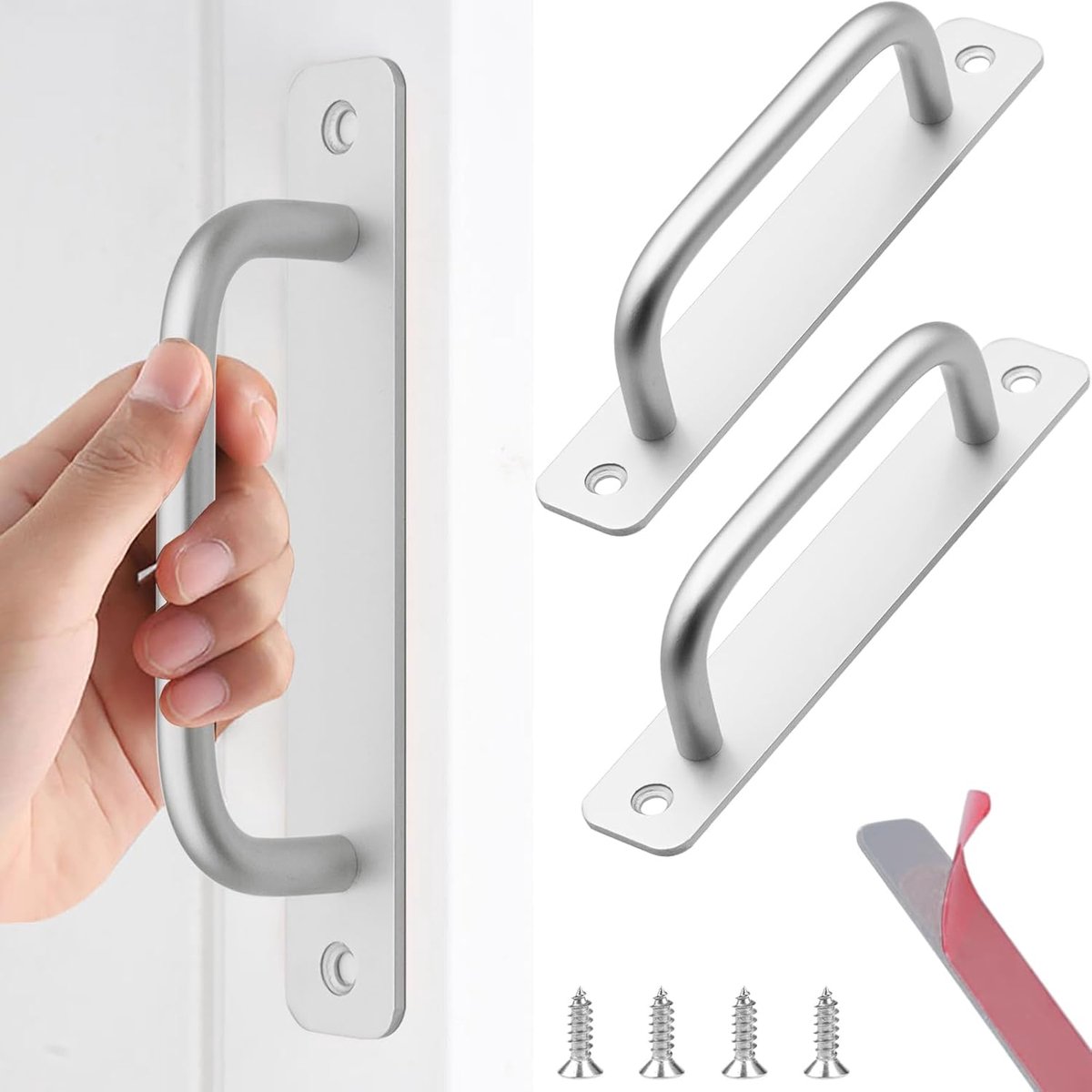 Meubelhandgrepen 2 Stuks - Zelfklevend Aluminium - Inclusief Schroeven - Ideaal voor Kastdeuren - ShopVlot