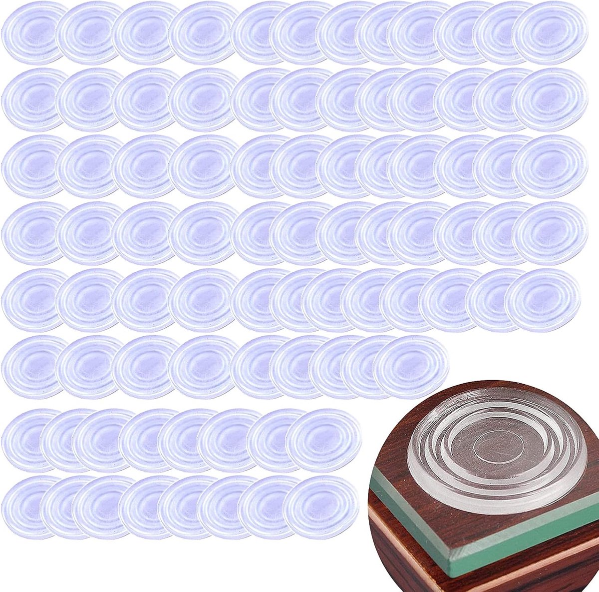 Rubberen buffers - Antislip noppen - Meubels beschermen - Zelfklevend - 100 stuks - Transparant