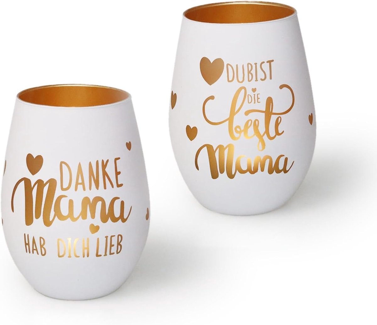 Theelichtglas met boodschap - elegante glazen kaarsenhouder - gouden gravure - hartelijk cadeau voor mama - ShopVlot