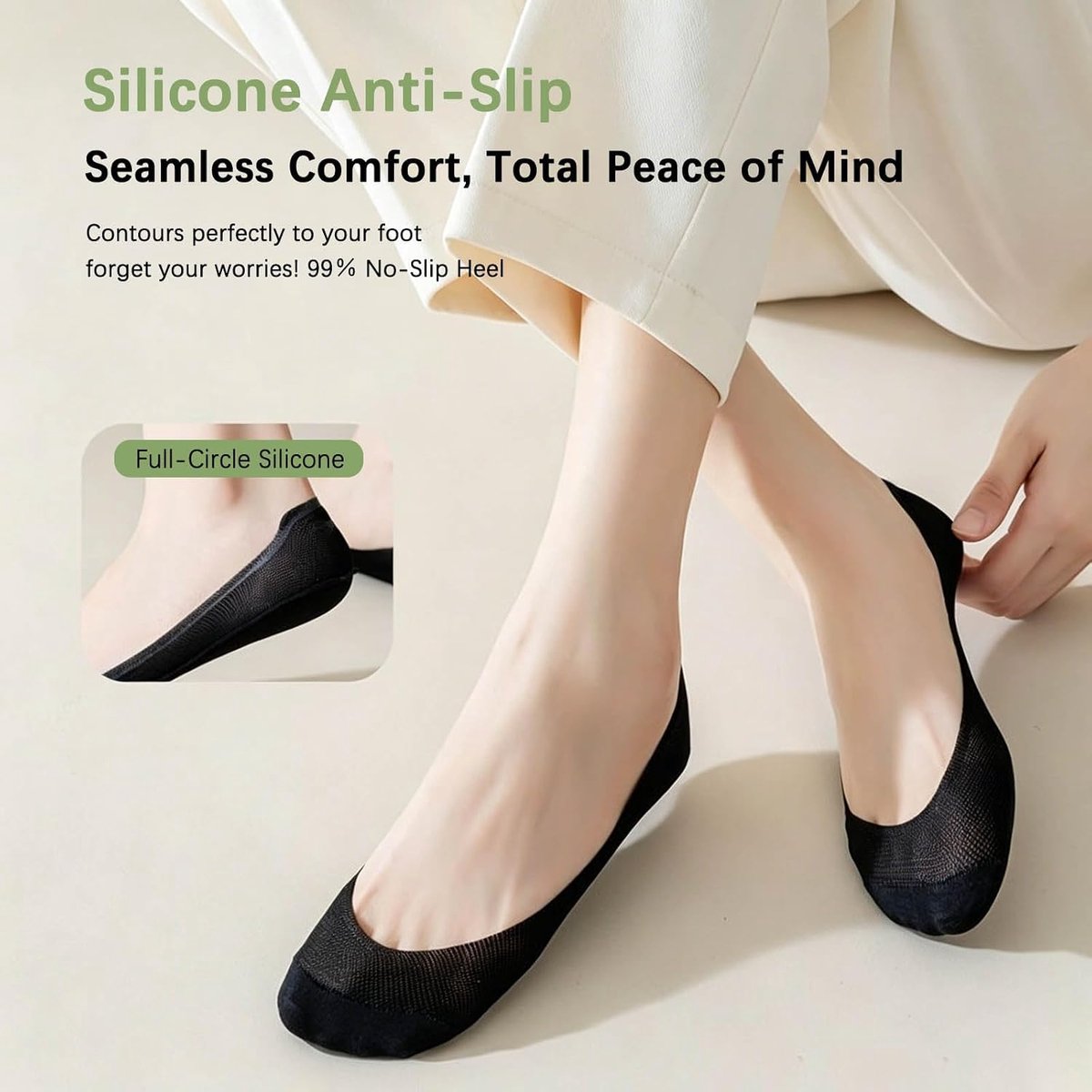 No-Show sokken dames - ultra laag uitgesneden - antislip siliconen - perfect voor platte schoenen en sneakers - ShopVlot