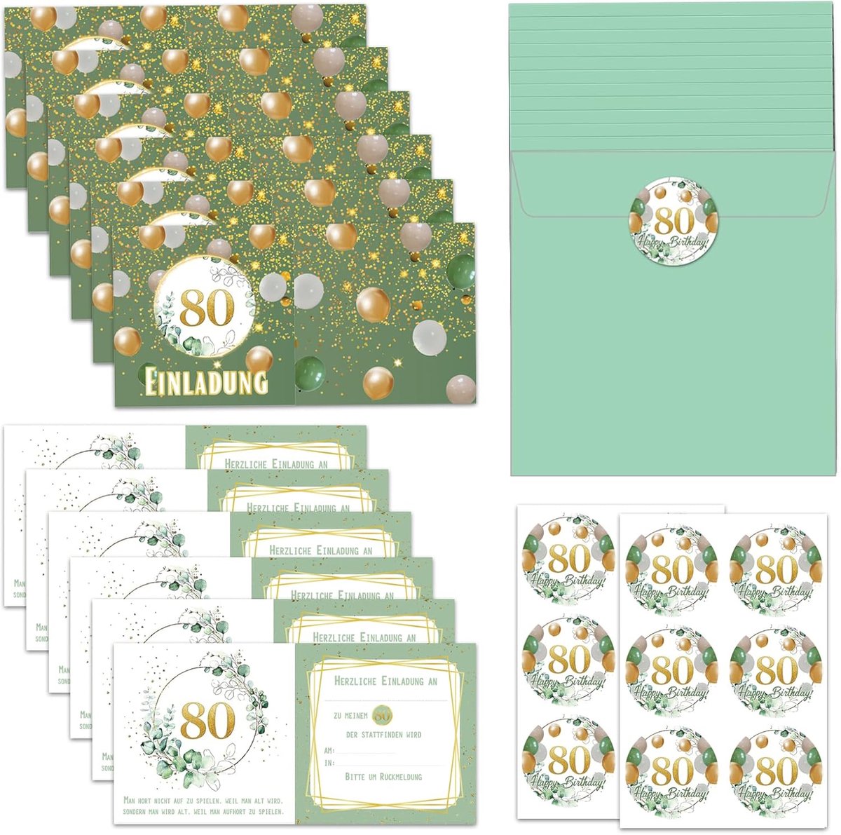 Uitnodigingskaarten 80 stuks - kleurrijk design - voor elke gelegenheid - eenvoudig te versturen - ShopVlot