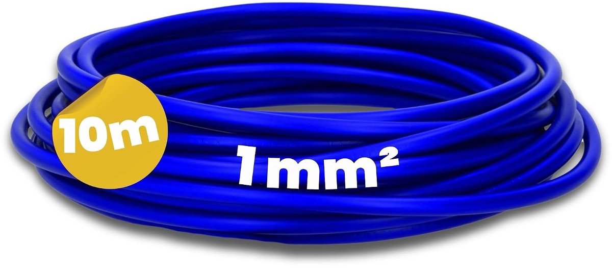Wiring kabel 10 m - H05V-K 1 mm² - PVC enkele ader - Geschikt voor installatie - ShopVlot