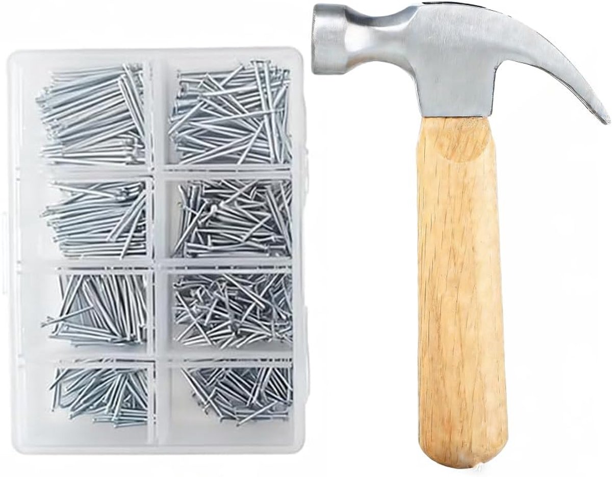 Kleine nagels 560 stuks - assortimentskit - voor houtbewerking - ideaal voor ophangen van foto's - ShopVlot