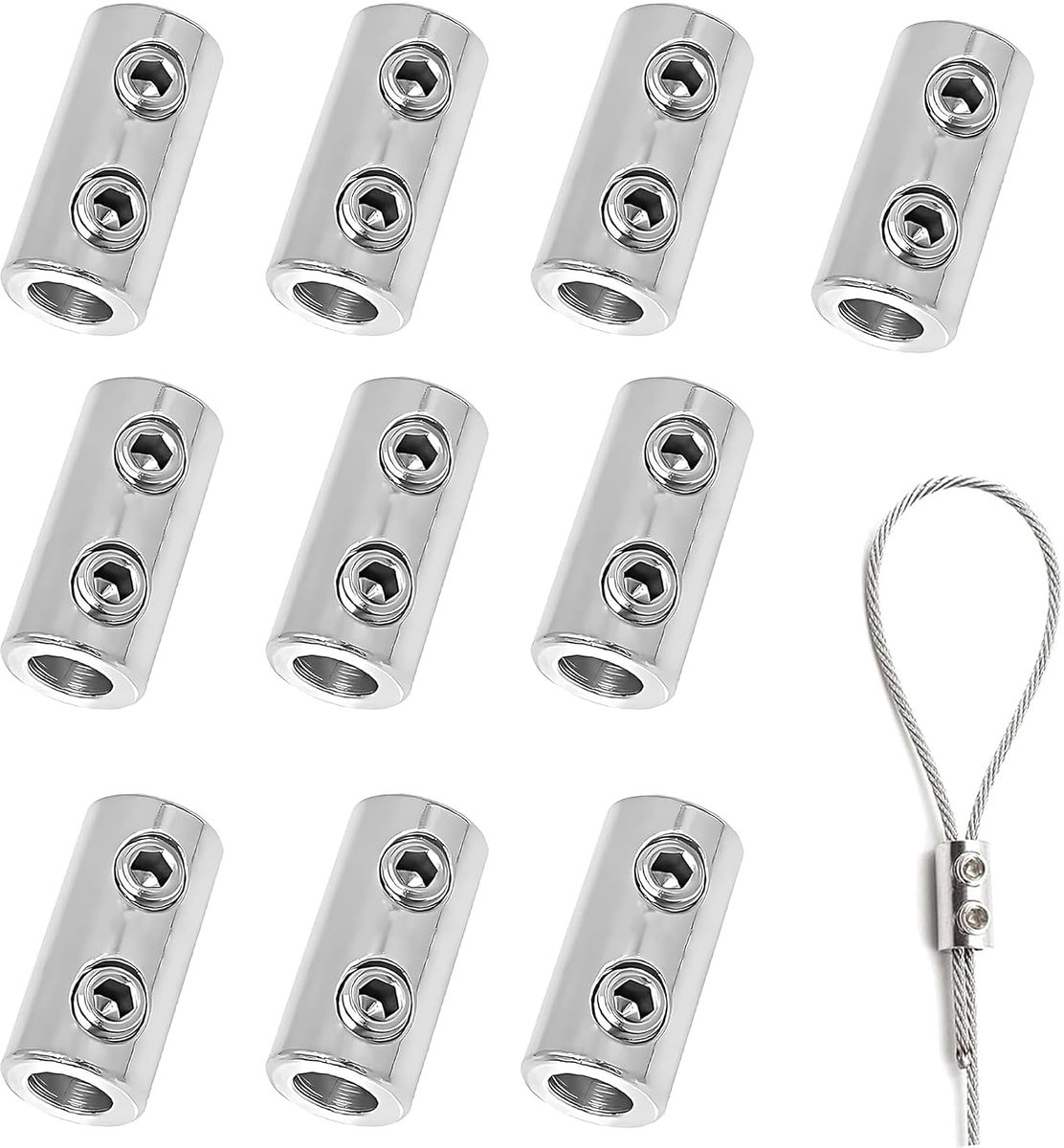 Draadklemmen 10 stuks - Roestvrij staal - Robuuste bevestiging - Universeel toepasbaar - ShopVlot