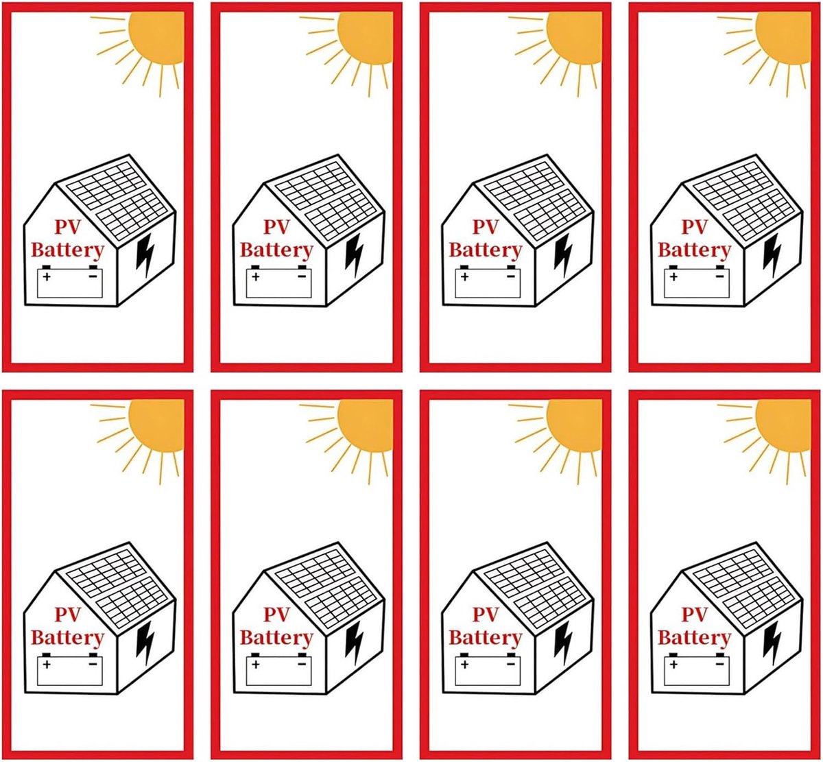 Zelfklevende stickers PV installatie 10 x 20cm - heldere print - eenvoudig aan te brengen - voor zonnepanelen - ShopVlot
