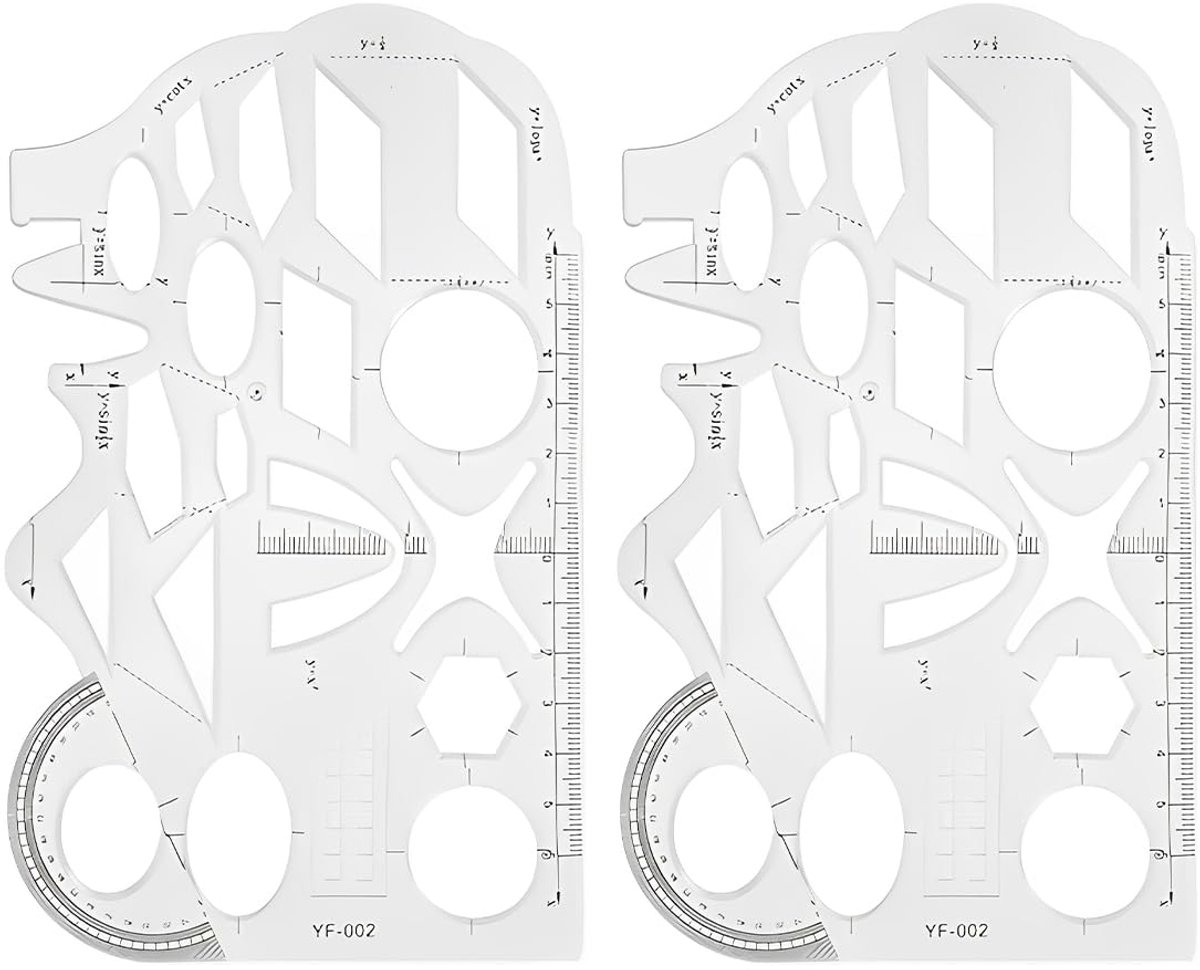 Geometrische Liniaal - Flexibel Plastic - Multifunctioneel Teken Template - Ideaal voor Nauwkeurig Werk - ShopVlot