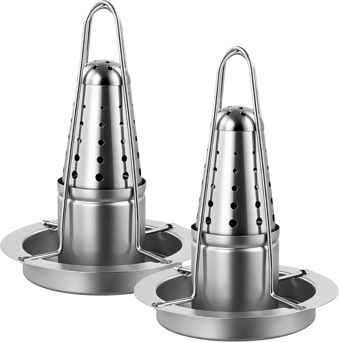 Kippenbraader 2 stuks - roestvrij staal - met aromahouder - ideaal voor oven en grill - ShopVlot