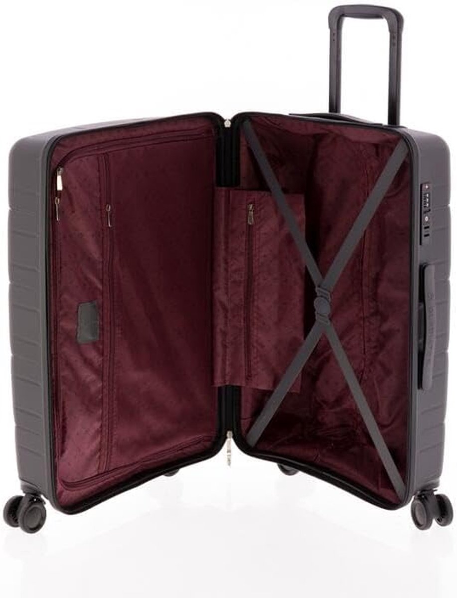 Koffer 60 cm - polypropyleen - zwart - TSA-gecertificeerd voor veilige reizen - ShopVlot