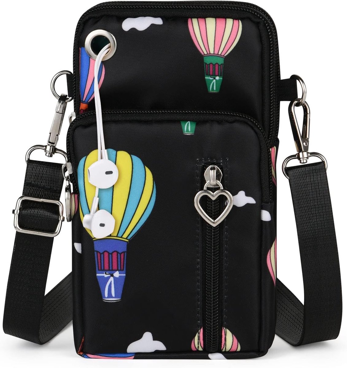 Mobiel toont voor onder 7" - nylon schoudertas - met hoofdtelefoon ingang - ideaal voor onderweg - SnelShoppen