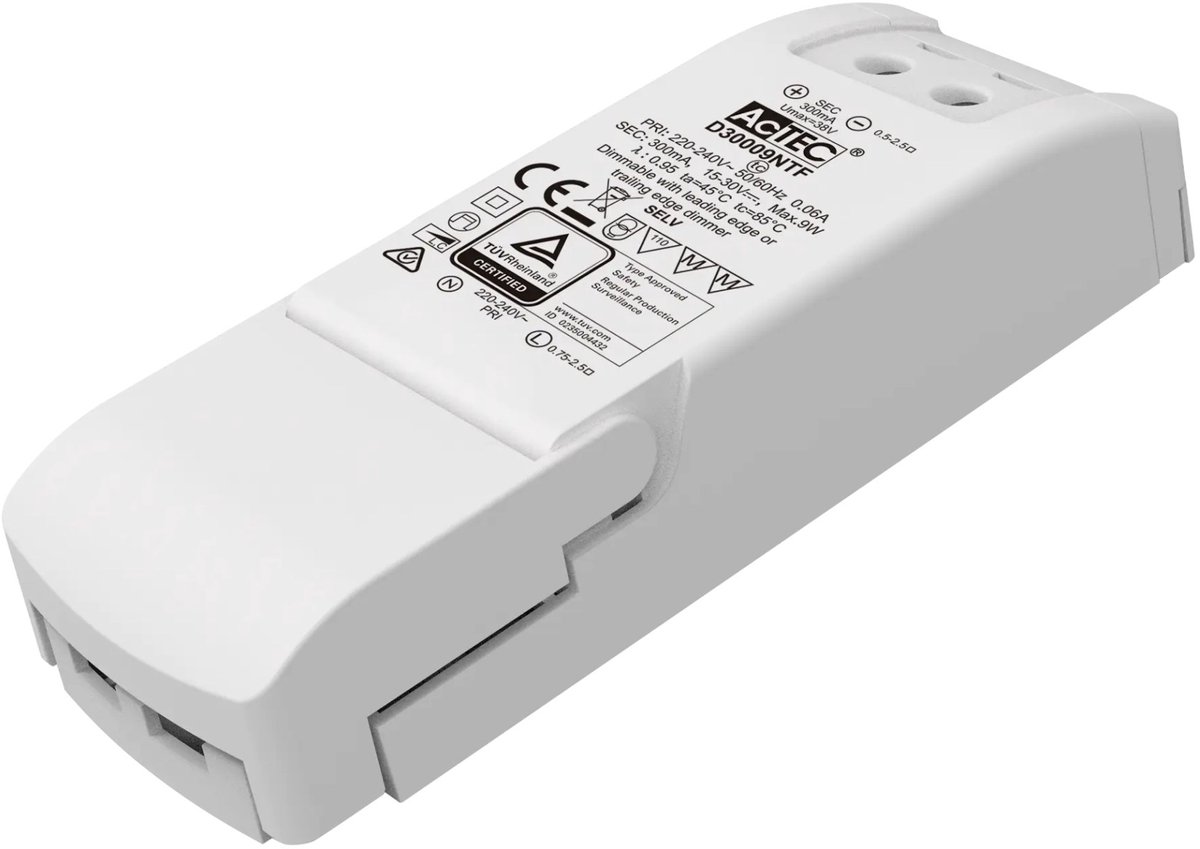 MODRIZ LED-driver, 8 watt, 300 mA constante stroom, triac dimbaar, voor de MODRIZ-lamp uit de Deco-collectie