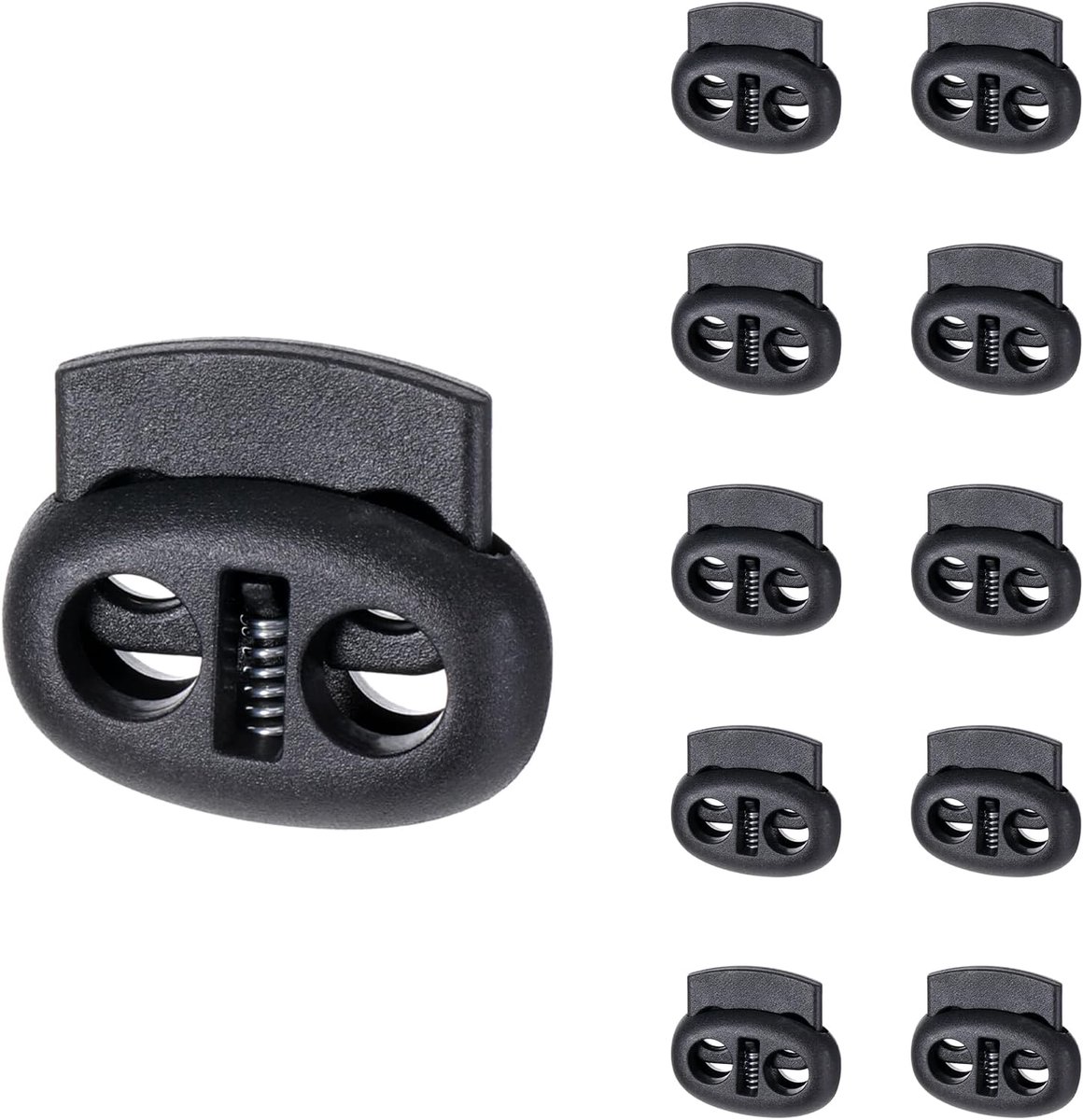 Schoenveters sluitingen 10 stuks - plastic cord locks - dubbel gat - ideaal voor kleding en tassen - SnelShoppen