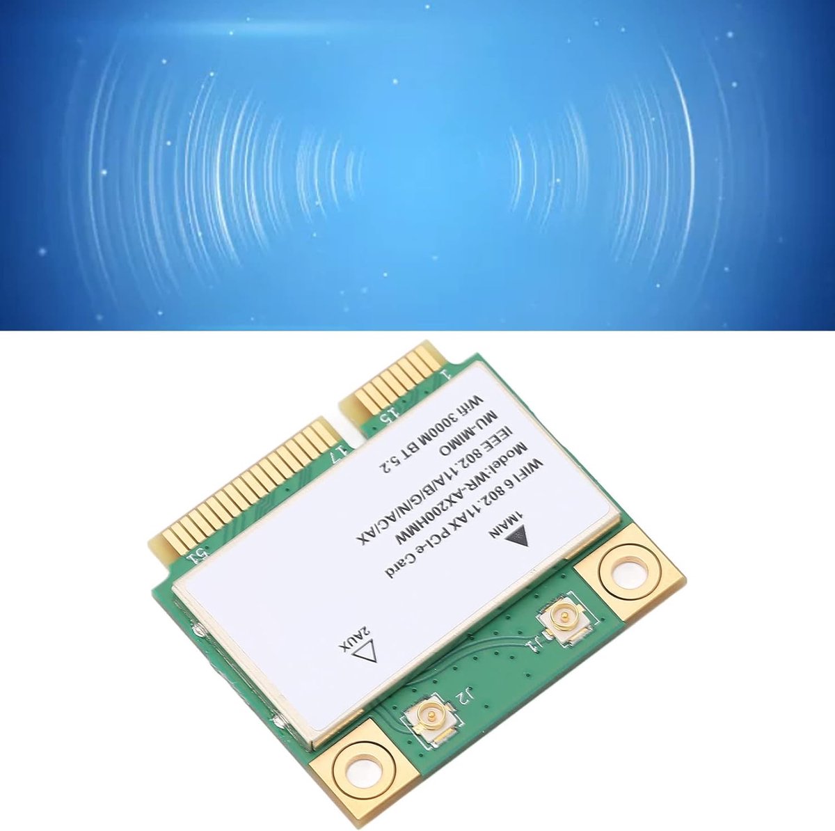 Draadloze Netwerkkaart - WiFi 6 Kaart - Snelle Internetverbinding - Dual Band MU-MIMO - Mini PCIe - Groen